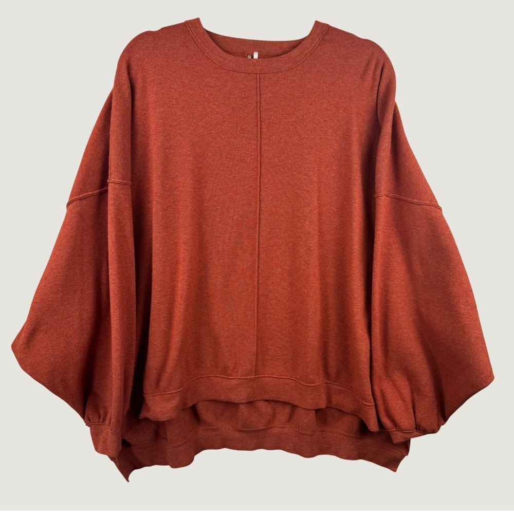 Free People Oversized Tunic Sweatshirt in Rust